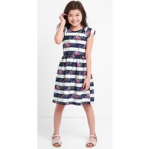 GAP Kids Girls XL Dress Sarah Jessica Parker Fit Flare Navy White Floral Cotton
